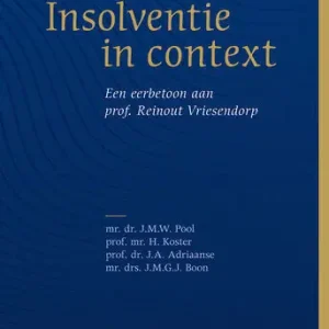 Gratis Retour Insolventie in context: een eerbetoon aan prof. Reinout Vriesendorp