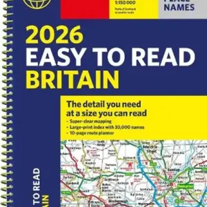 2026 Philip's Easy to Read Road Atlas of Britain Gratis Retour