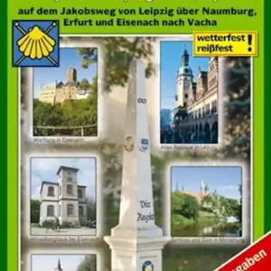 Wander- und Radwanderkarte Ökumenischer Pilgerweg Görlitz-Vacha (Teil 2 Leipzig-Vacha) mit Zick-Zack-Faltung. 1:50000 Rechtstreeks Van De Fabrikant