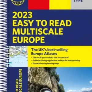 2023 Philip's Easy to Read Multiscale Road Atlas Europe Superprijs